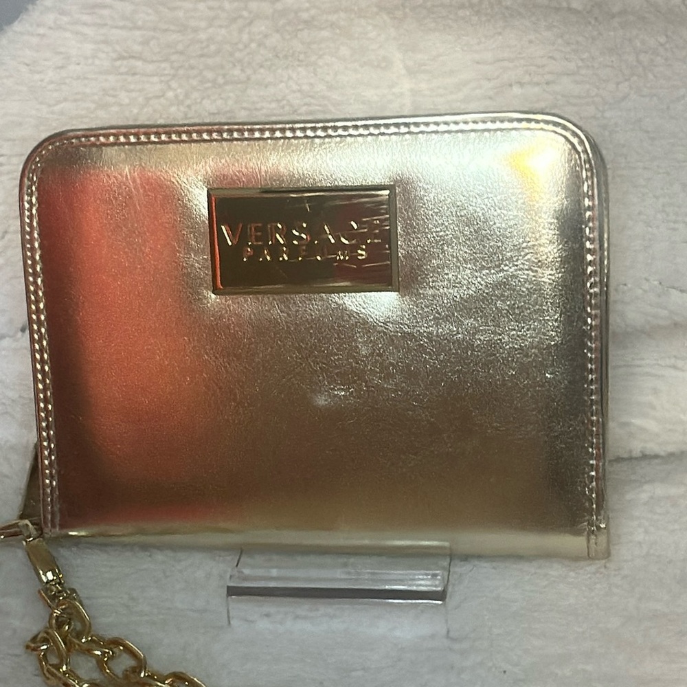 Versace Parfums gold wallet clutch EUC